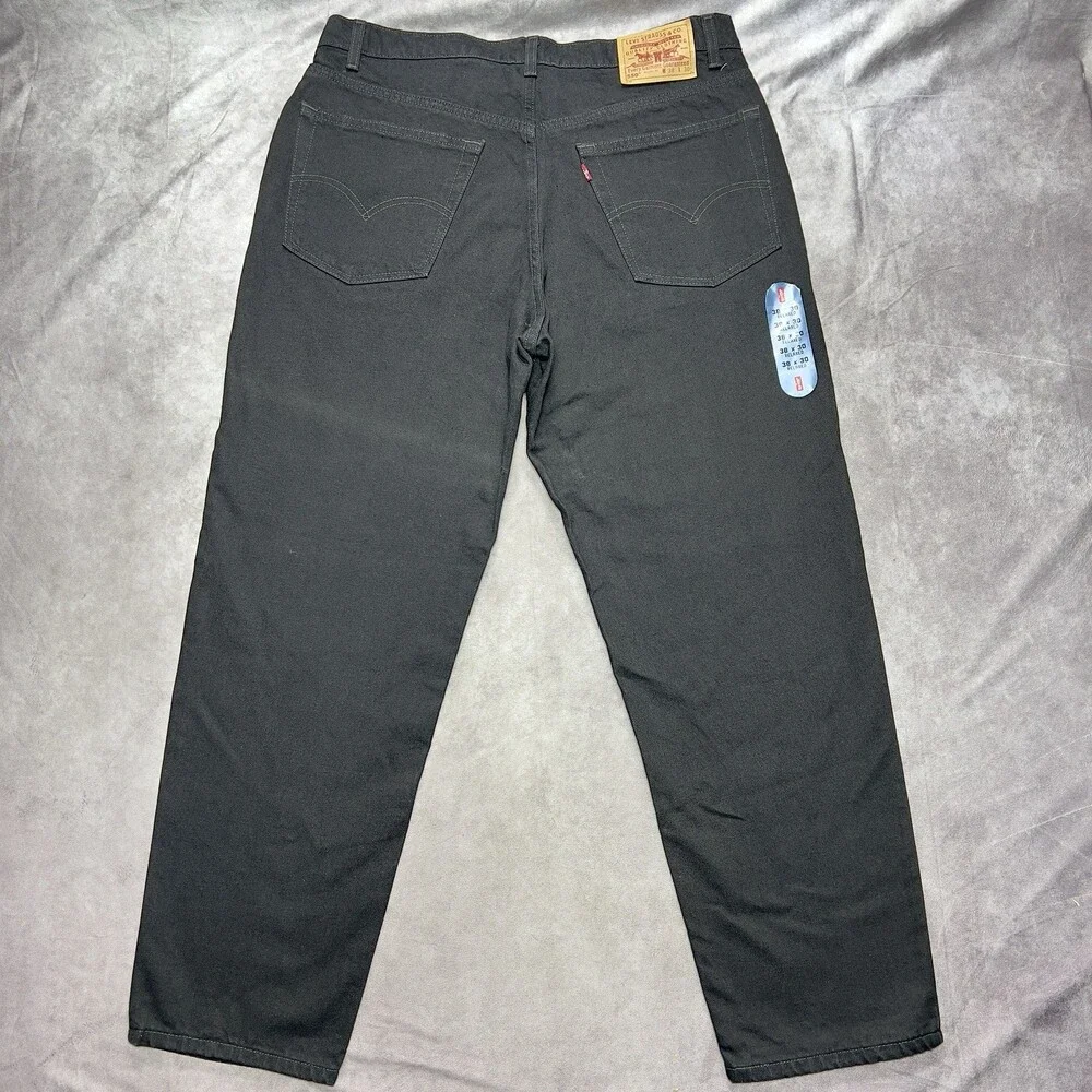 Vintage Levi's Jeans Mens 38x30 Black 550 Relaxed Fit Tapered Deadstock Mexico